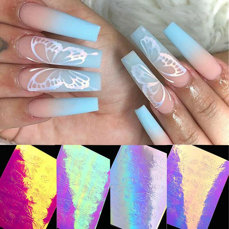 6/8/16 шт. декоративные флуоресцентные наклейки для ногтей|Стикеры и наклейки| |
