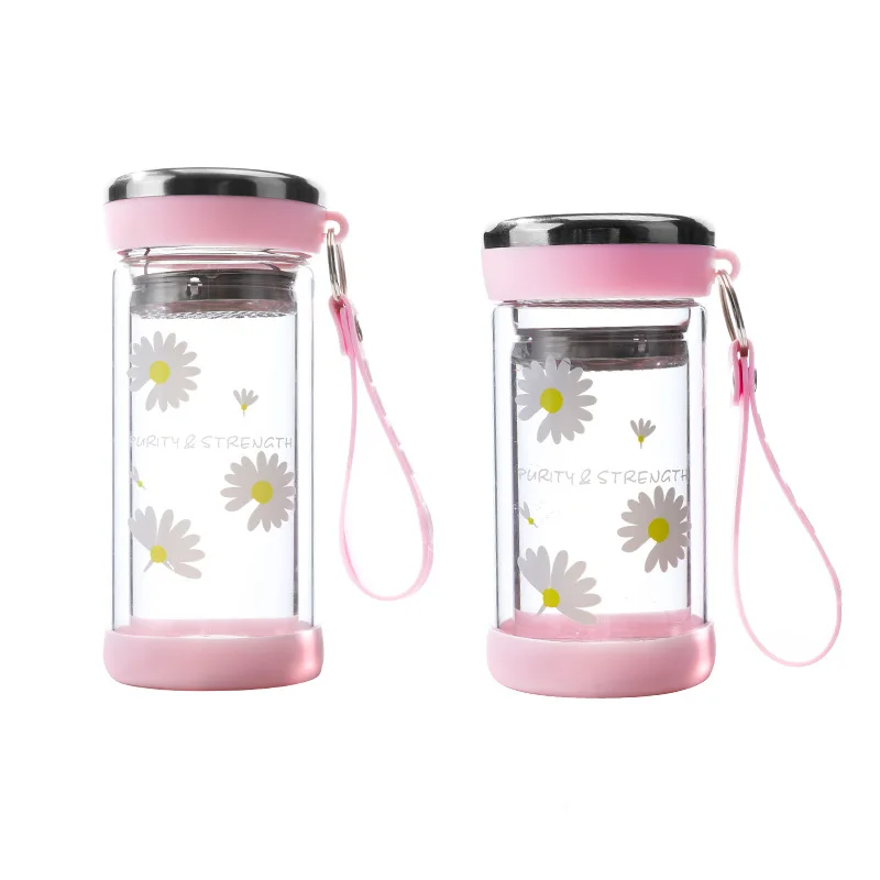 Термостойкая Красивая стеклянная бутылка для воды емкостью 280/320 мл красивый