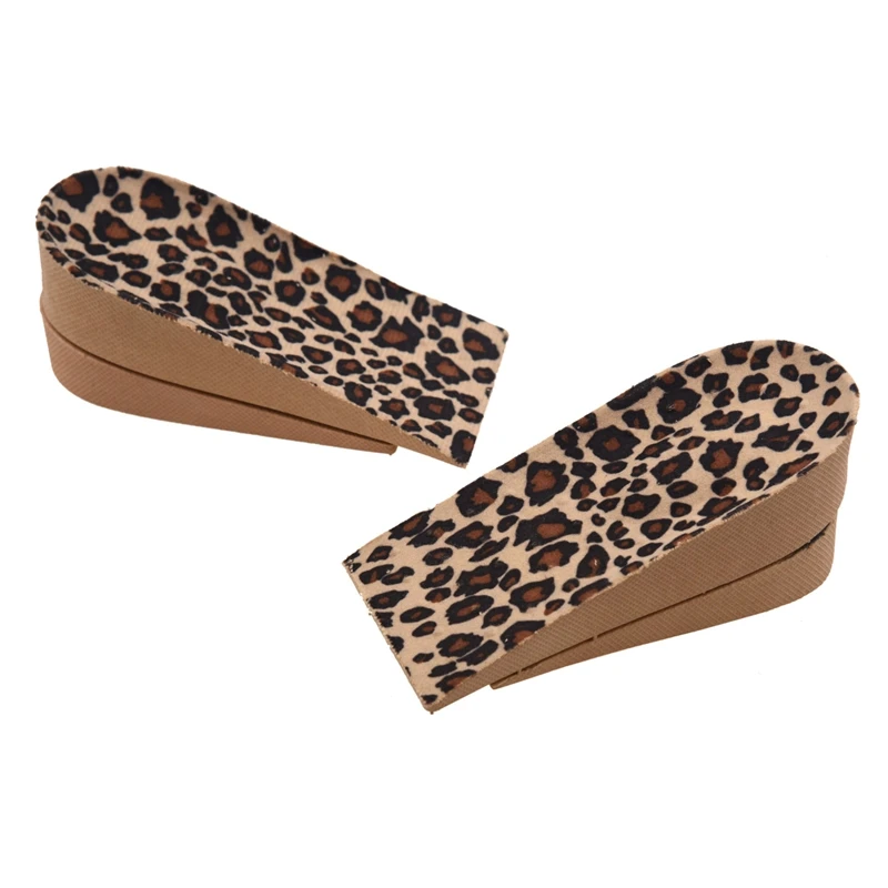

4 X Sole Heel Pad PVC Leopard Growing For Women Men + 4.5Cm
