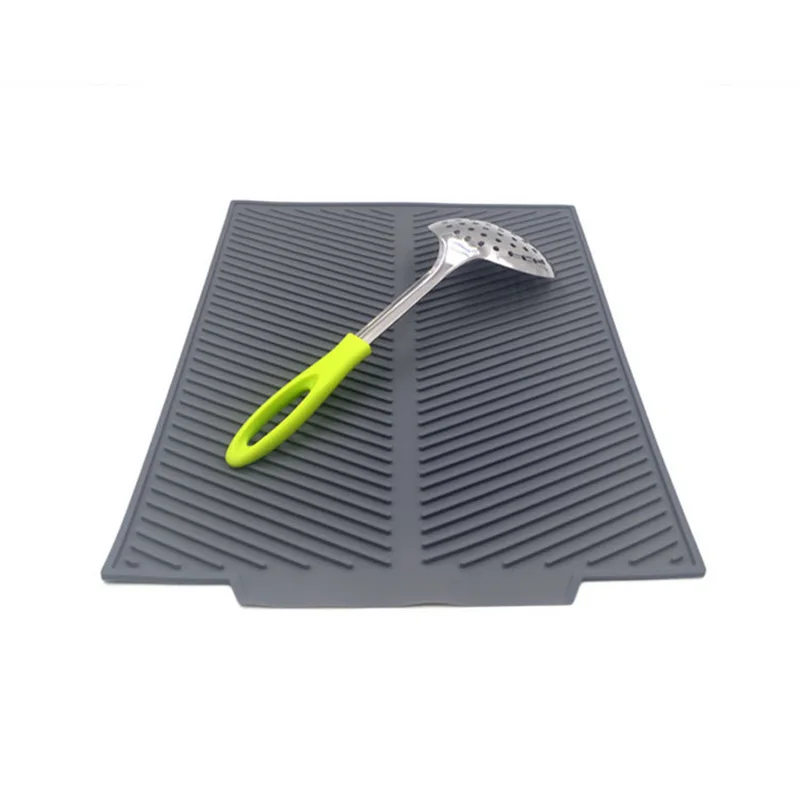 Прямоугольная силиконовая дренажный мат для сушки посуды термостойкий коврик