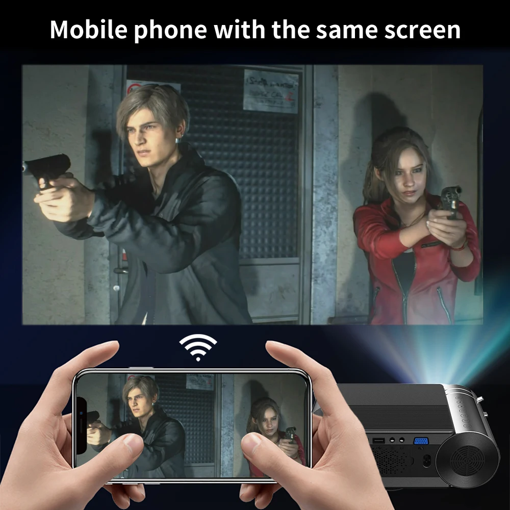 CRENOVA новейший HD 720P светодиодный проектор для 1080P беспроводной WiFi мультиэкранный видео проектор 3D HDMI VGA AV проектор