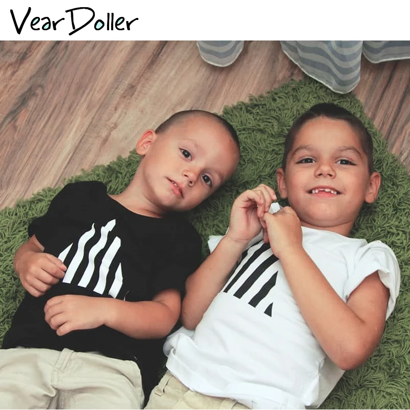 

VearDoller Kids T-shirt 2020 New Summer O-Neck Geometric Printed T-shirt Kids Boy Casual Clothing for 1-8 Y Kids Boy