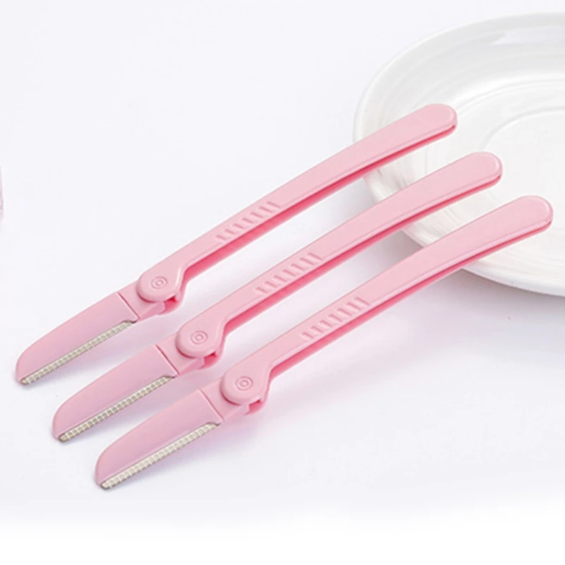 3 шт./компл. розовая Бритва для бровей складная нержавеющая сталь удаления волос