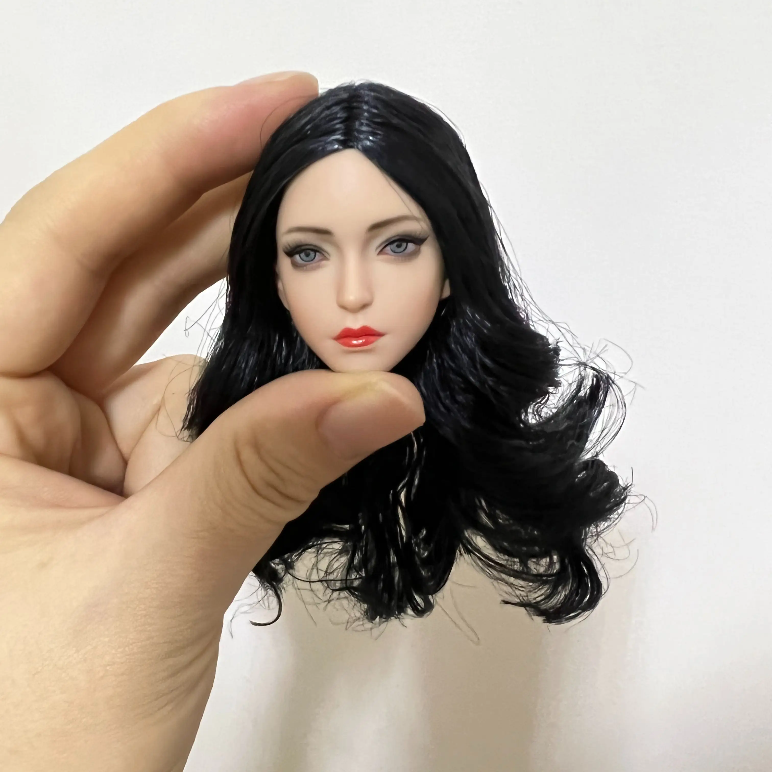 В наличии YMTOYS YMT049 1/6 девушка из Азии макияж голова Лепка черные/коричневые волосы