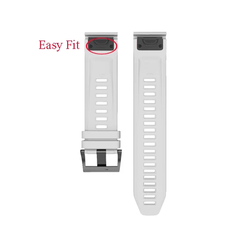 White 26 мм 22 мм силиконовый ремешок для часов Garmin Fenix 5X5 Plus 3 3HR D2 S60 MK1 Смарт-часы Quick Release Easyfit ремешок на запястье - Цвет ремешка: White