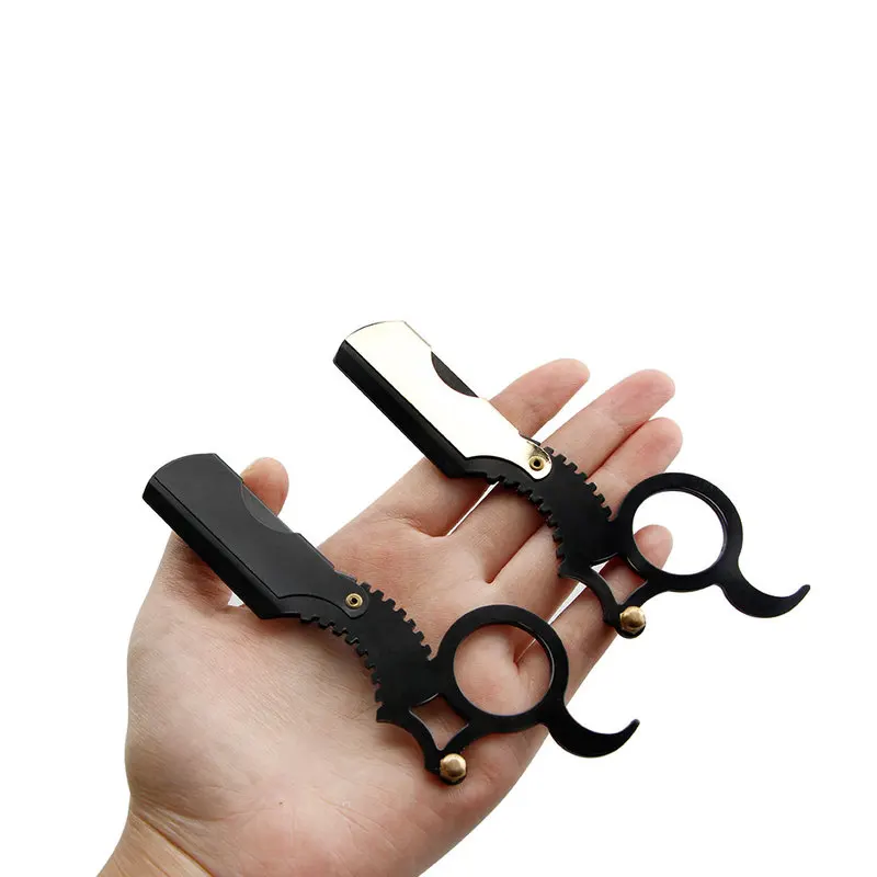 

Haircut Razor Travel Home Haircut Razor Beard Plating Men's Mustache Shaving Thumb Stainless Steel Razor Salon Accessories