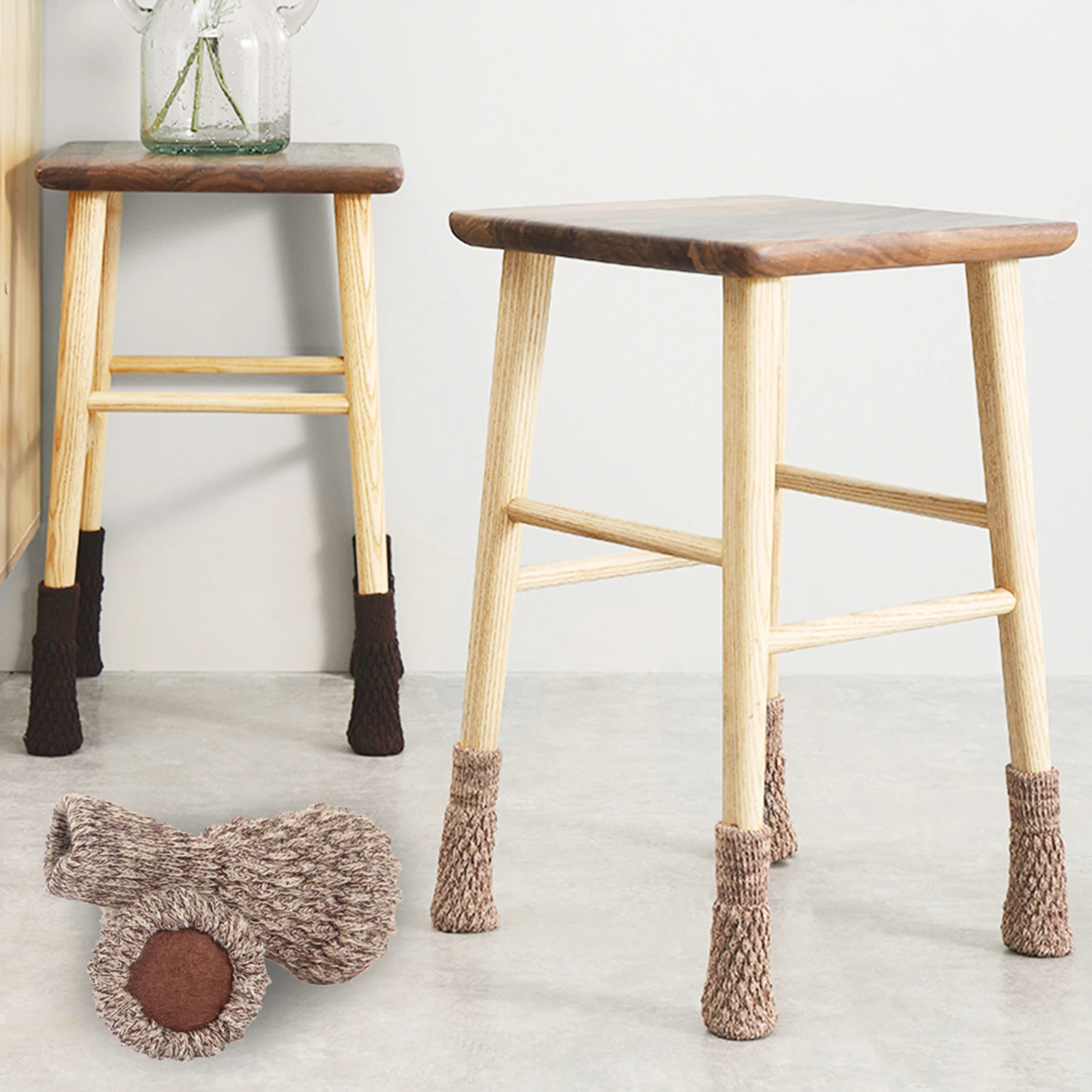 

24PCS Knitted Chair Foot Cover Non-slip Table Legs Chair Legs Furniture Foot Socks Floor Protection Pads Moving Noise Reduction