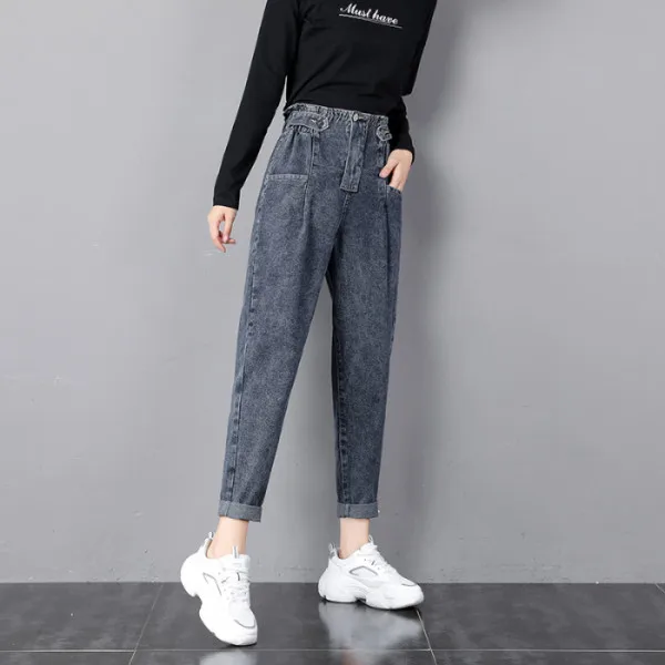 Женские свободные джинсы с высокой талией популярные шаровары весна-осень 2020