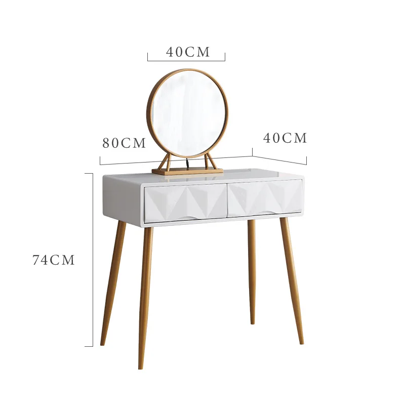 Nordic Light Luxury Dressing Table Louis Vanity Minimalist Makeup Desk Set Bedroom Furniture | Мебель