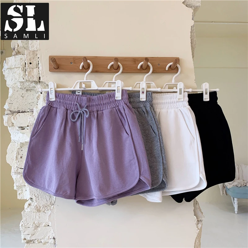 

Женские короткие летние штаны на каждый день, для девушек свободный однотонная женская обувь для отдыха тренировки с поясом облегающие тян...