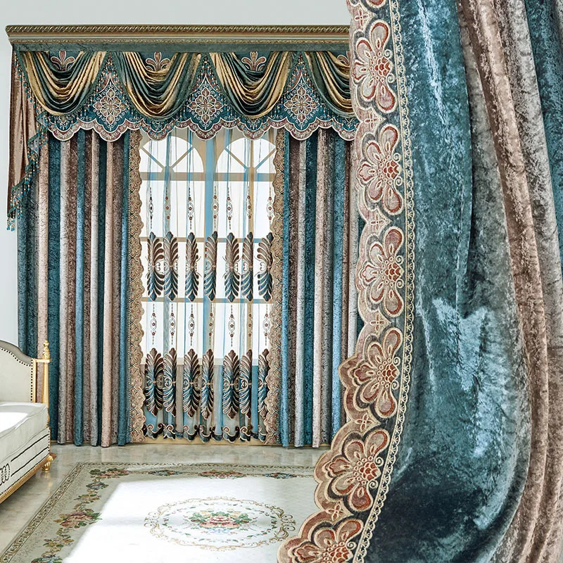 Корейские шторы с градиентным принтом лазерной вышивкой для гостиной столовой