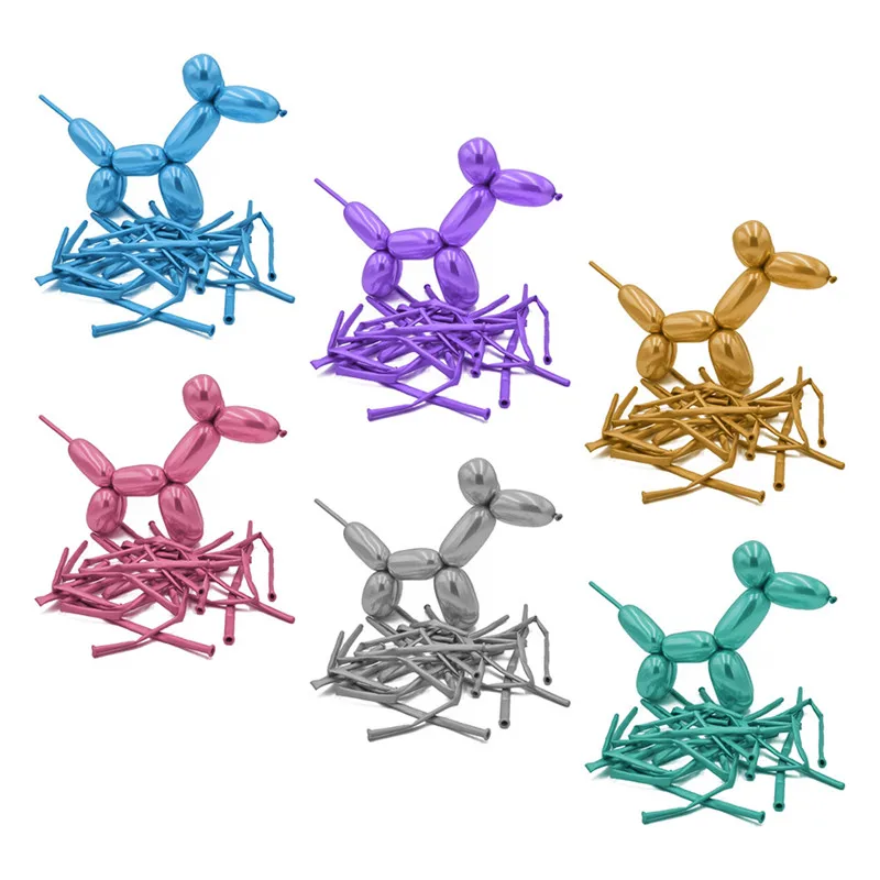 100 шт. металлические Волшебные Длинные Воздушные шары в полоску на день рождения