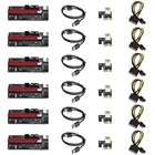6 шт. новейший VER009 USB 3,0 PCI-E Райзер VER 009S Экспресс 1X 4x 8x 16x удлинитель переходник карта SATA 15-контактный кабель питания