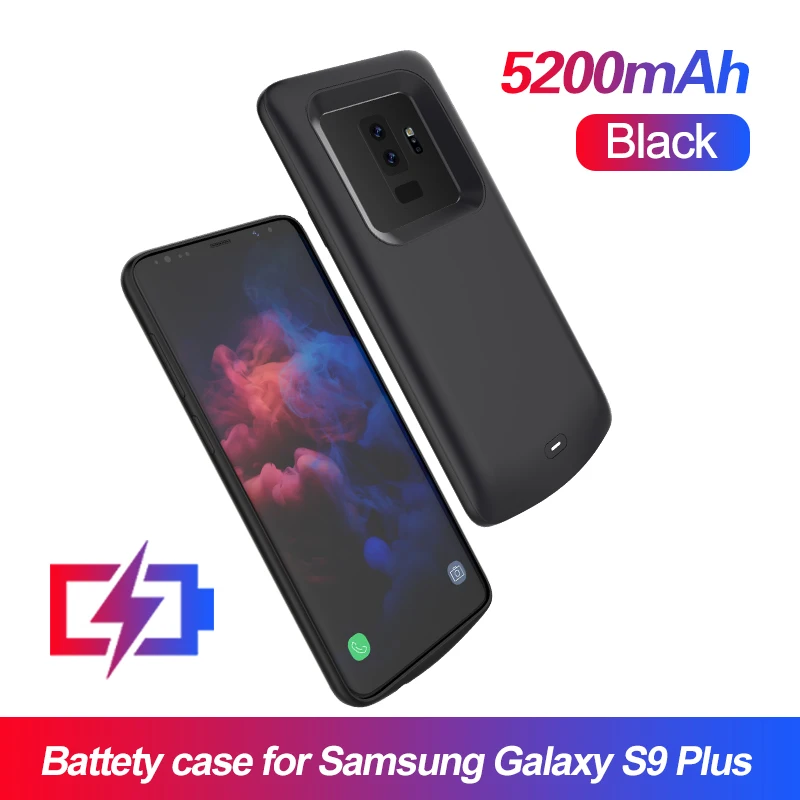 Black S9 Plus 5200 Чехол для зарядного устройства для samsung Galaxy S9 S8 Plus, мягкий чехол для зарядки телефона из ТПУ для samsung Note 8 Note 9, чехол для аккумулятора - Цвет: Black S9 Plus 5200