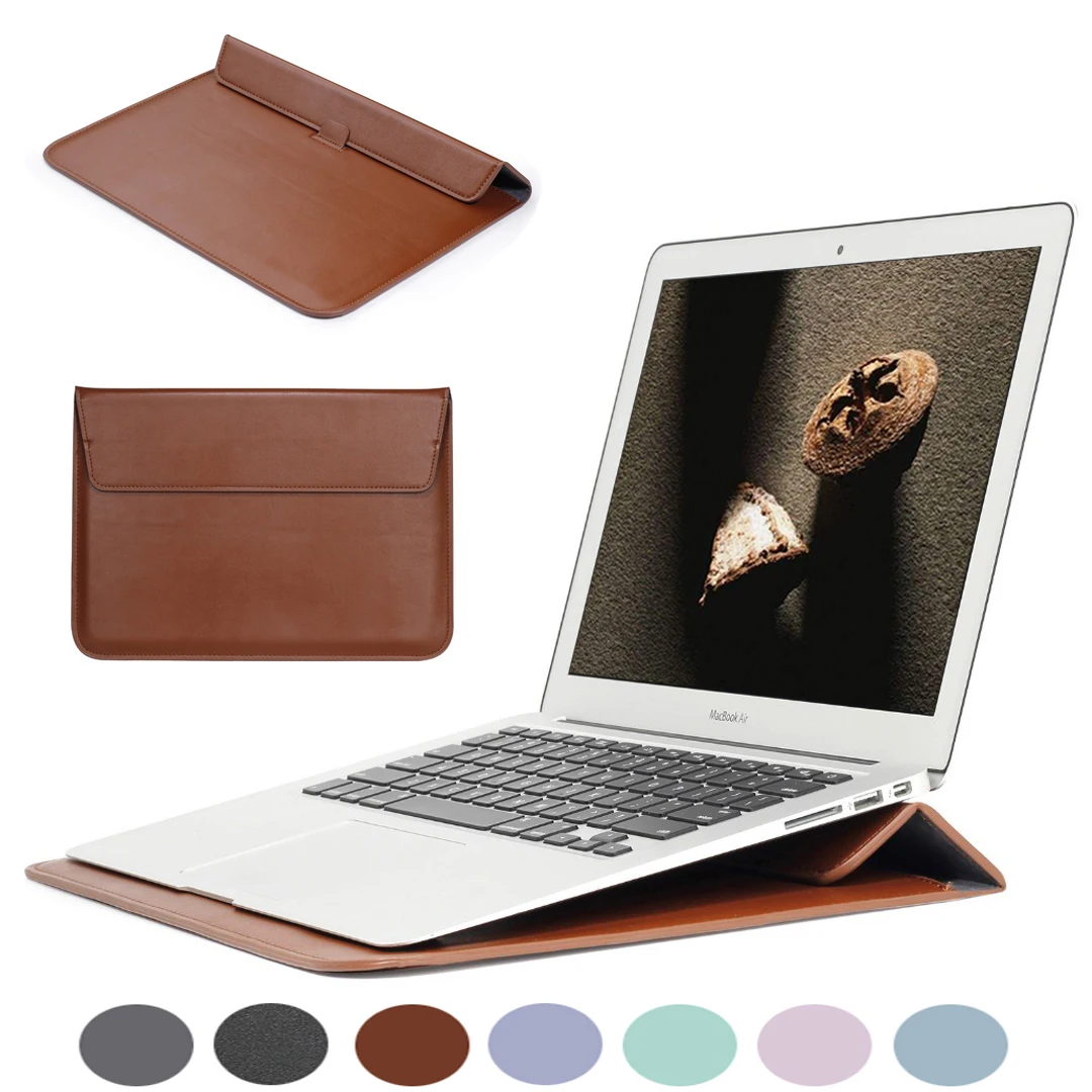 Bolsa de Couro Estojo para Macbook Capa de Suporte pu para Notebook para Macbook Retina 15 Notebook A1932 Air 13 Pro 12