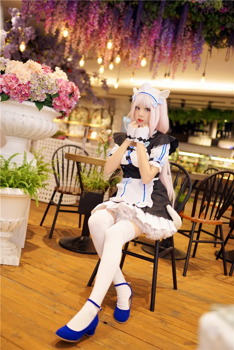 

Anime NEKOPARA Cosplay Wig Women Chocolate Vanilla 100cm Heat Resistant Synthetic Hair NEKOPARA Cosplay Hair +Wig Cap