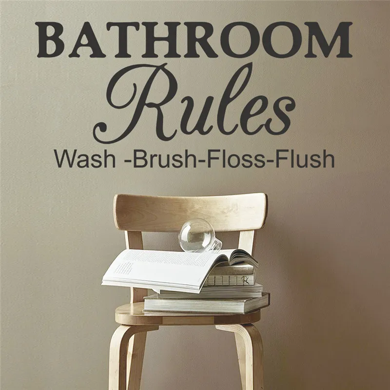Ванная комната правило цитаты наклейки на стену для Гостиная детской комнаты