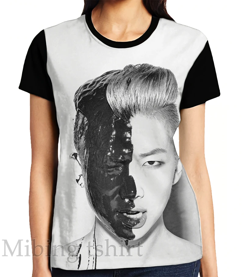 Футболка с забавным принтом для мужчин и женщин повседневный топ Rap Monster Graphic