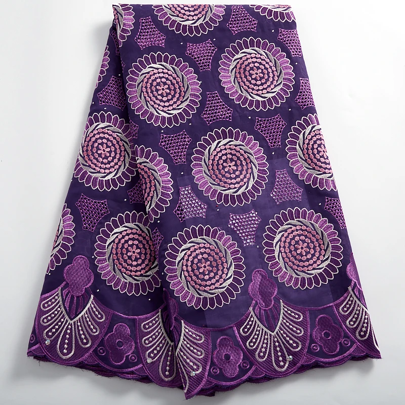 

African Lace Fabric 2021 Latest Embroidery Cotton Lace Fabric 5 Yards High Quality Ttissu For Everying Wedding Dress 2398A