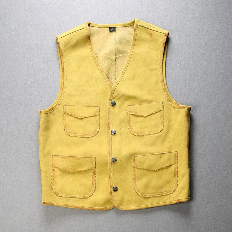 2012 супер предложение! Прочтите описание! Жилет мужской из овечьей кожи Азиатский