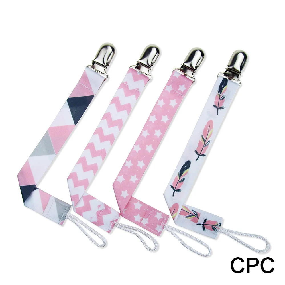 

1 Pack Baby Pacifier Clip Chain Ribbon Holder Pacifier 4 Pcs Soother Clips Leash Belt Nipple Holder For Infant Feeding