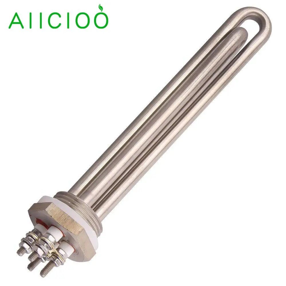 

AIICIOO 1inch NPT Heating Element For Solar Water Heater Tubular Heaters All 304 Stainless Steel DN25 Thread 32mm 12v 600w