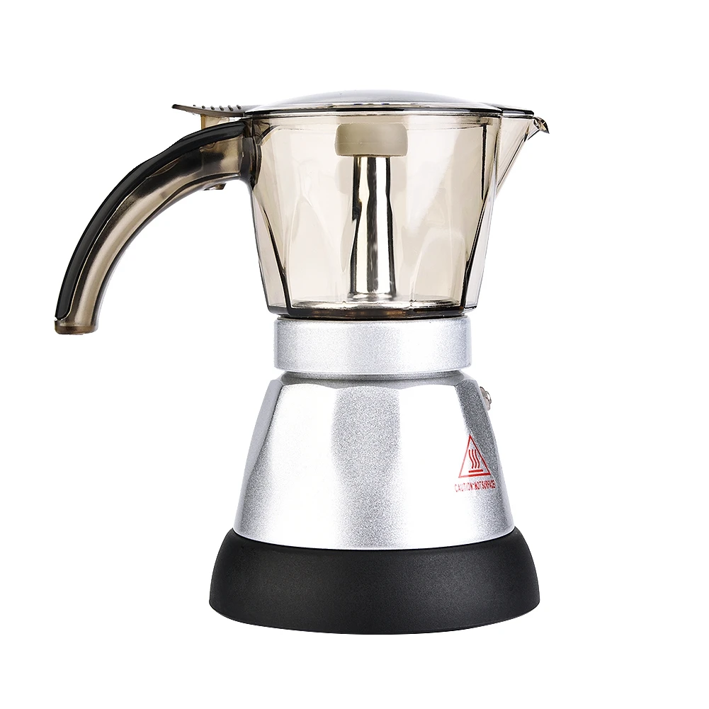 

150ml/300ml 3-6 Cups 480W Electric Espresso Moka Pot Detachable Kitchen Stovetop Coffee Maker