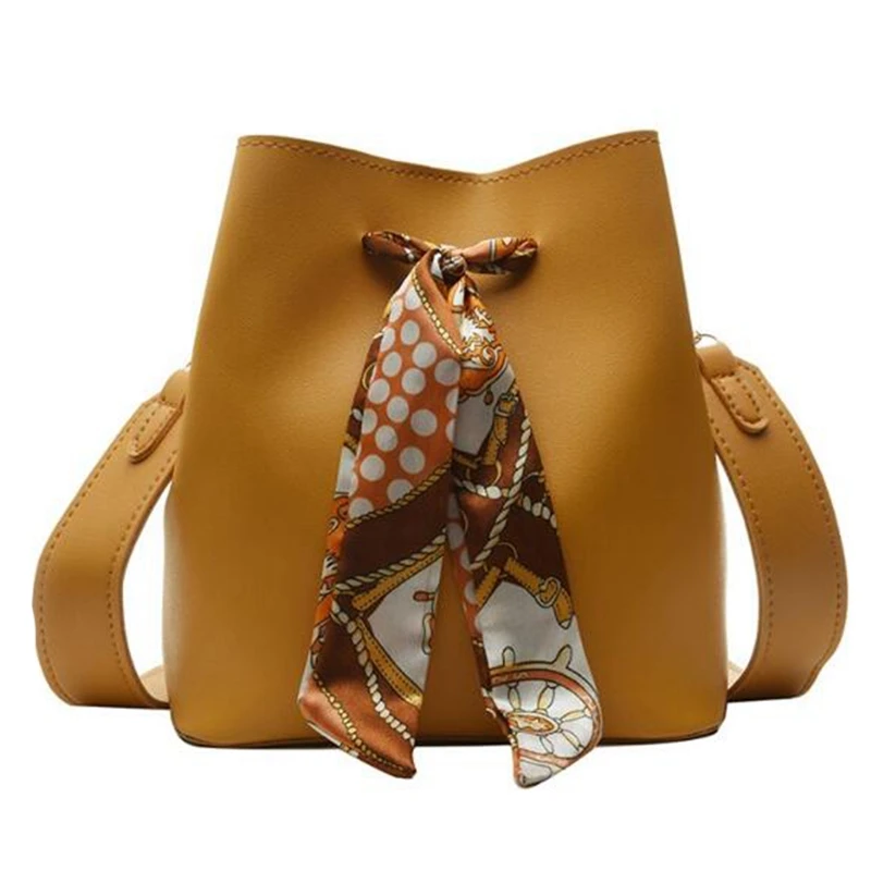 Женская сумка мешок с шарфом из искусственной кожи мессенджер женская на одно