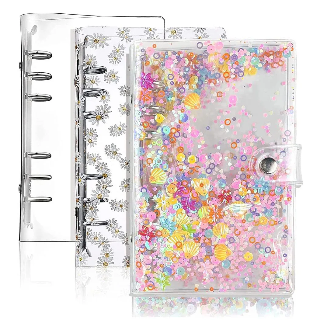 

3PCS A6 PVC Binder 6 Ring Notebook Cover for A6 Filler Paper, Loose Leaf Personal Organizer Planner with Magnetic Buckle Closure