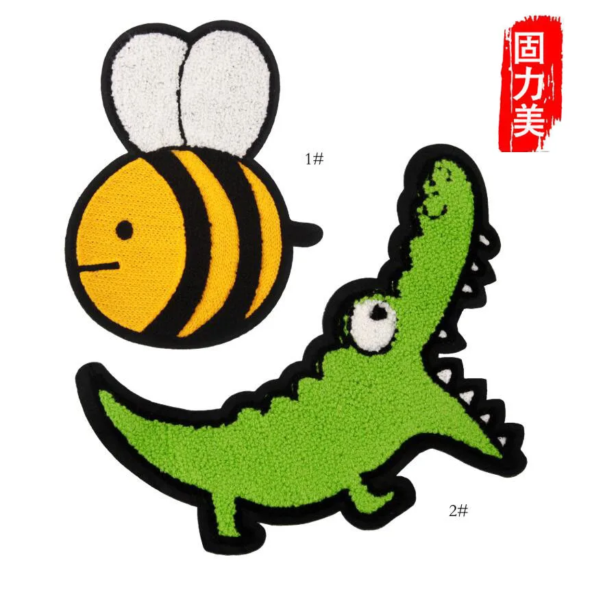 2 шт. мультфильм Крокодил Аллигатор полотенце с мотивом пчелы вышивка патч