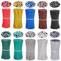 100pcs round gardening plastic colorful twist ties with iron core bendable plant training wire garden diy cage for tomato vines