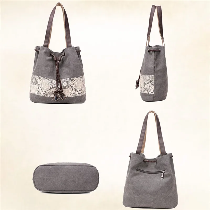 Повседневная сумка-шоппер Женская Холщовая Сумка-тоут через плечо винтажная