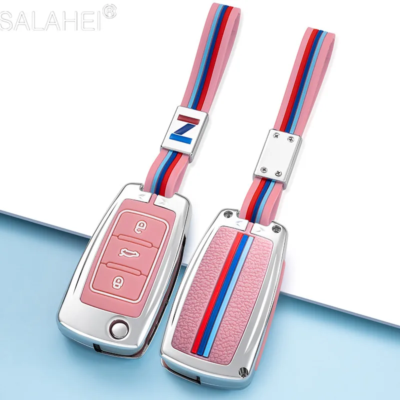 

Zinc Alloy Silicone Car key Case Cover For Volkswagen VW Bora Polo Tiguan Jetta Passat B5 B6 B7 Golf Beetle for Skoda Octavia