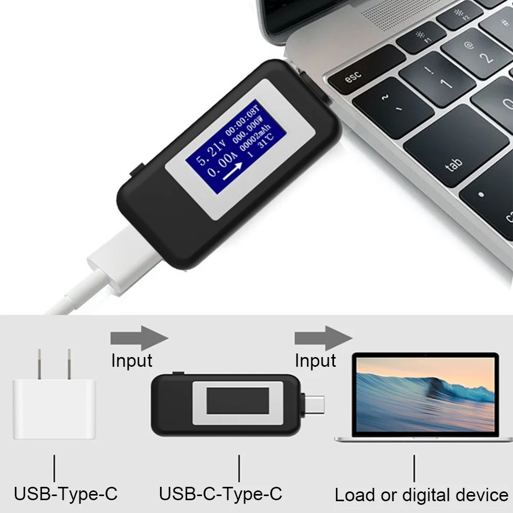 ЖК-дисплей мини-телефон USB Тестер измеритель Портативный доктор мобильный