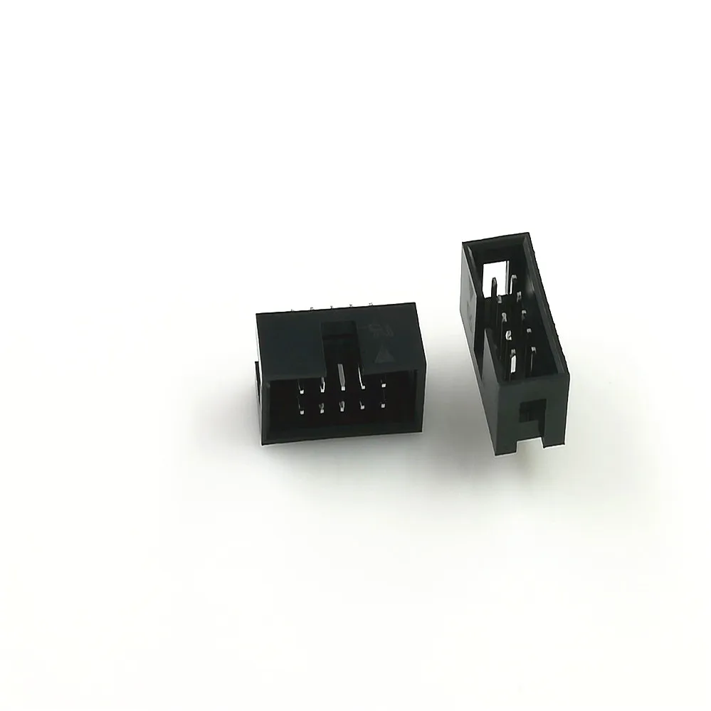 

1000pcs 2x5 Position 10 Pin Vertical 0.10" Shrouded header IDC Socket Mate 2.54 mm Pitch Through Holes PCB Solder DIP Straight