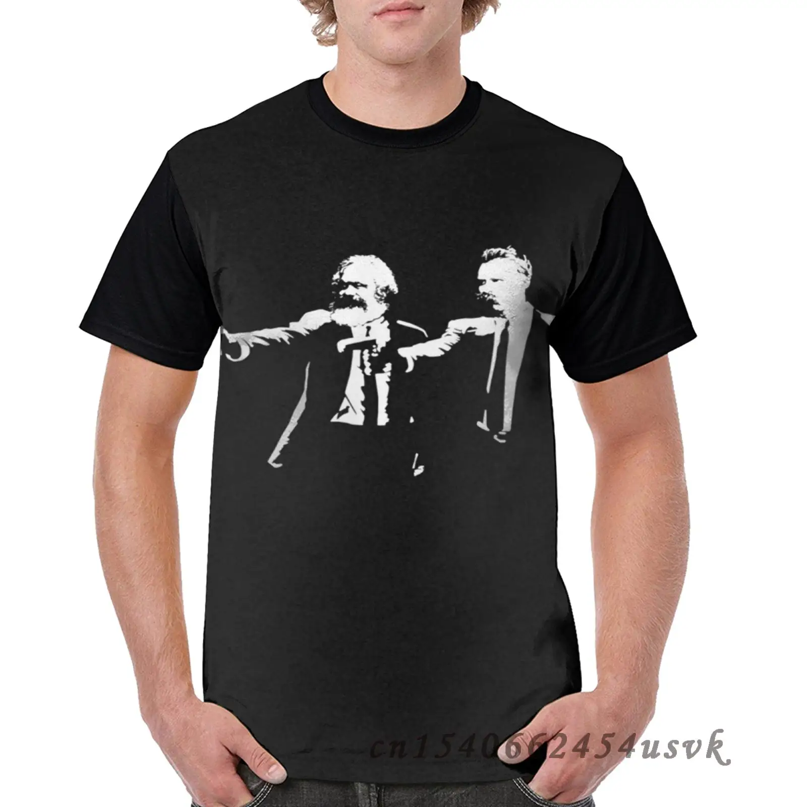 Забавный Графический Мужская футболка с рисунком футболки Маркса и Ницше