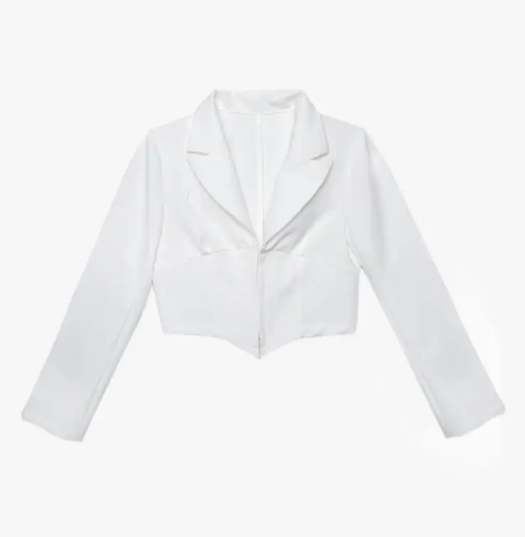 

casaco feminina women's slim white short jacket sexy V-neck was thin women coat vestidos basic coats chaqueta mujer ol top