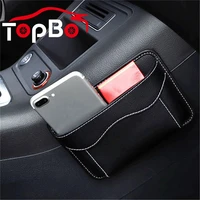 newest car leather pouch bags storage bag collecting box organizer for cards mobile phone interior accessories