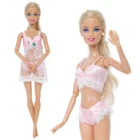Милая розовая кружевная Пижама нижнее женское белье ручной работы; Кружевное Детское Белье для сна + бюстгальтер + нижнее белье, комплект одежды Одежда для куклы Барби аксессуары для кукол игрушки