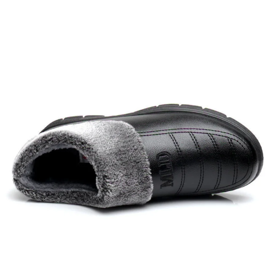 Теплые зимние ботинки мужские плюшевые резиновые Дизайнерские ботильоны для