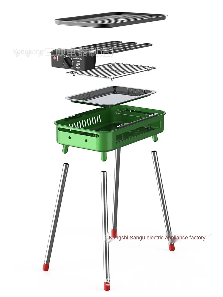 220v electric charcoal dual purpose grill double layer multi purpose household smokeless oven carbon outdoor bbq free global shipping