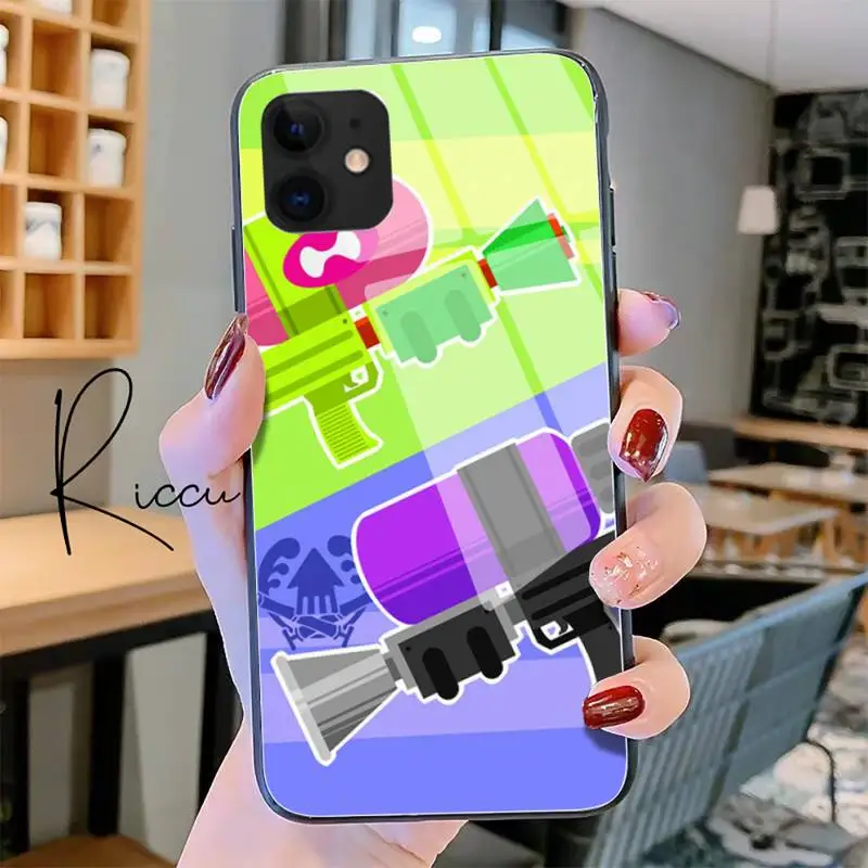 

Hrmes Game Splatoon 2 Phone Case Tempered Glass For iPhone 11 Pro XR XS MAX 8 X 7 6S 6 Plus SE 2020 12 Pro Max Mini case