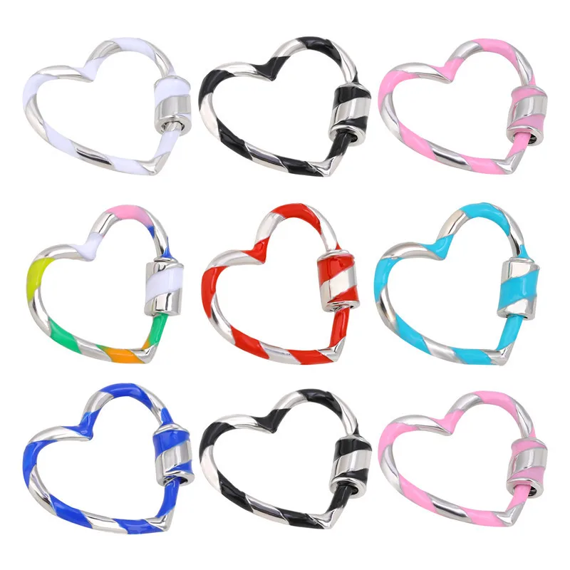 

DIY jewelry accessories alloy oil drop heart-shaped screw buckle, Europe and the United States popular Necklace Jewelry buckle