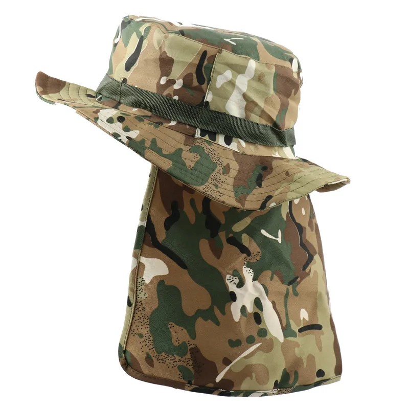 Тактические камуфляжные шапки Boonie, непальская Кепка, шапка-ведро, Военная Мужская армейская Военная Кепка для пешего туризма, рыбалки, с закрылками, UV UPF50 - Цвет: CP