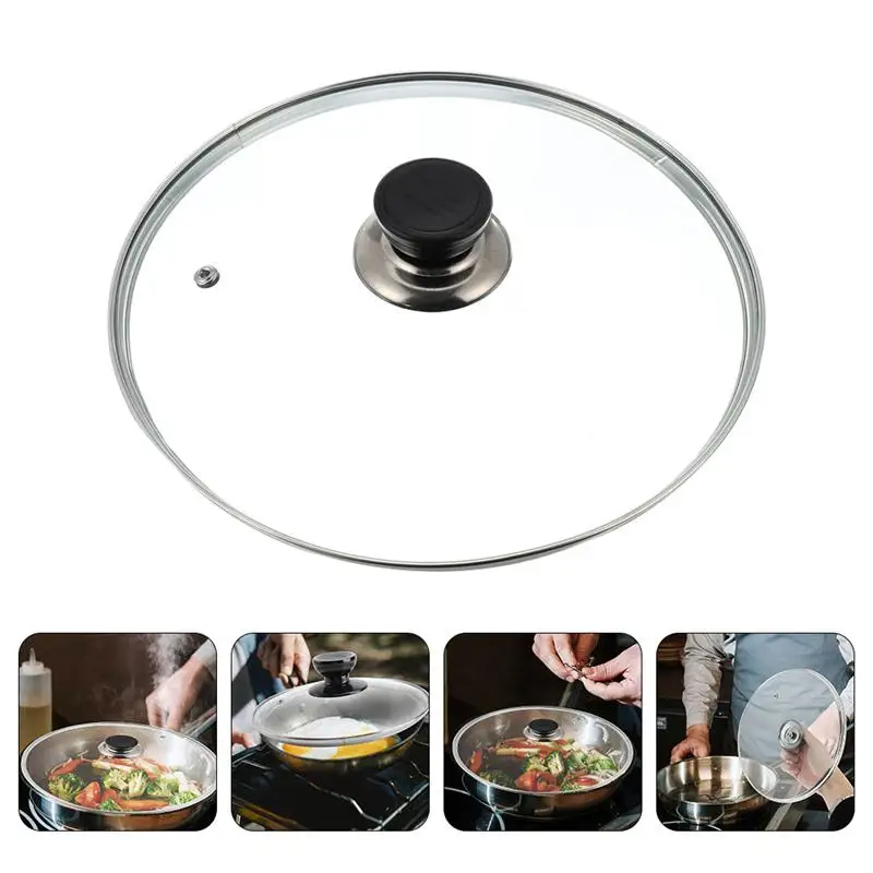 

1 Pc Tempered Glass Pot Lid Transparent Visual Pot Cover Kitchen Accessories
