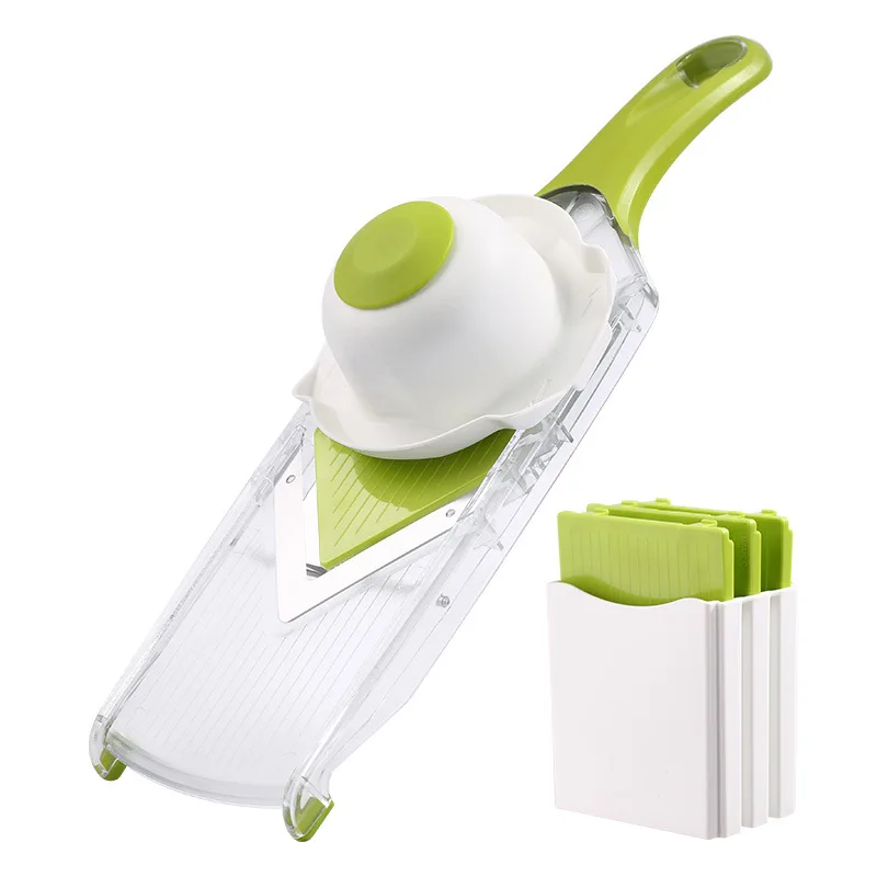 

Multifunctional Portable Vegetables Fruit Mandoline Slicer Cutter 5 Adjustable Stainless Steel Blade Carrot Grater Onion Dicer
