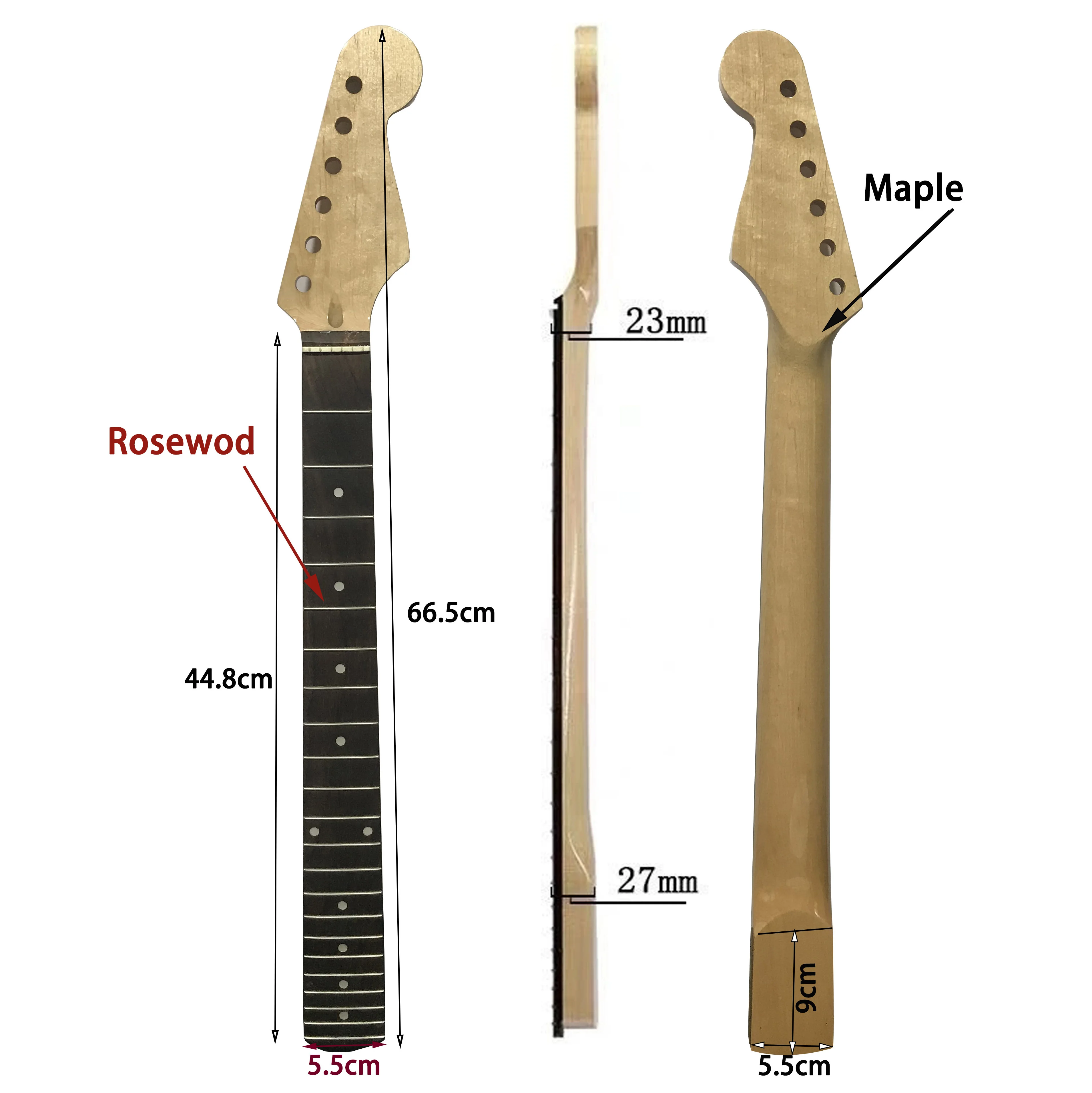 Электрическая гитара Gloss Maple Neck ST 22/24 лад гриф из палисандра запчасти для грифа