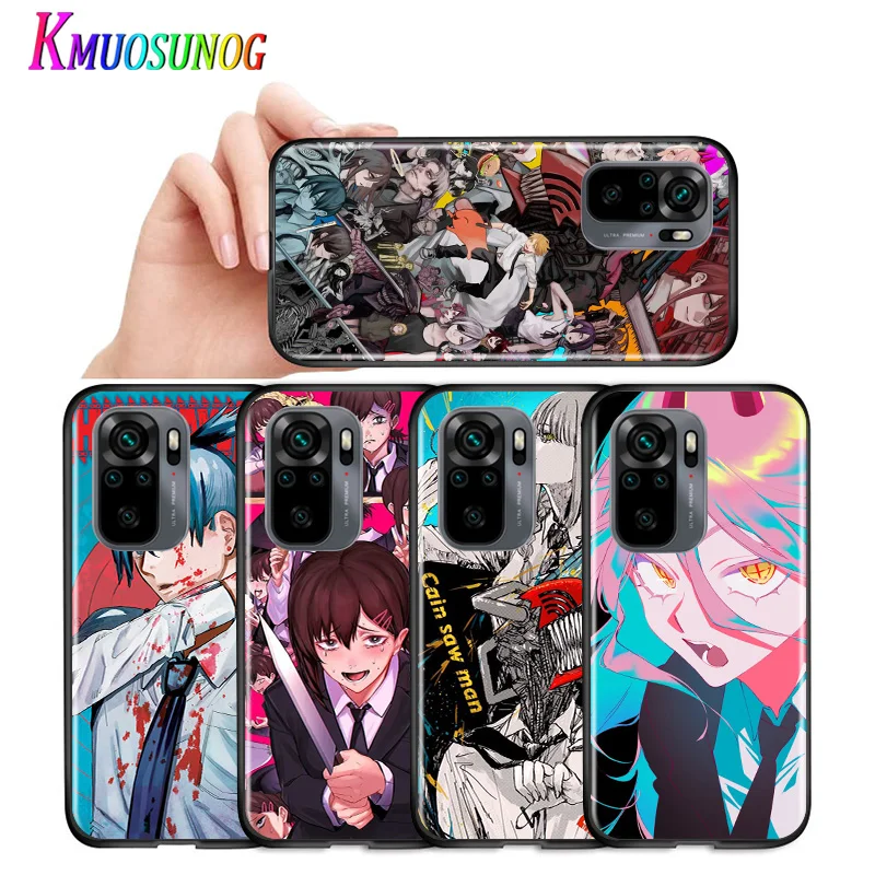 

Power Chainsaw Man Shockproof Cover For Xiaomi Redmi K40 K30i K30T K30S K30 K20 10X Ultra Pro Black Soft Phone Case