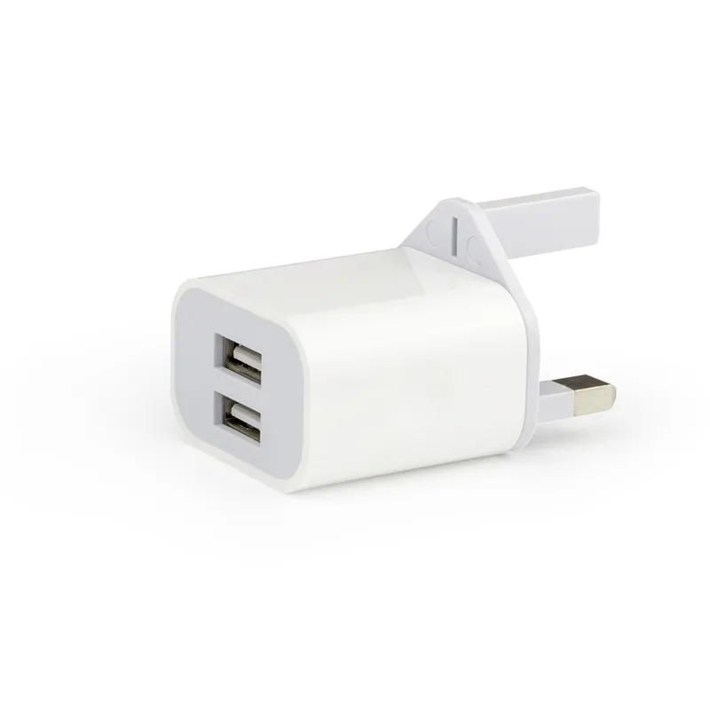 Штепсельная Вилка стандарта Великобритании 5В 2А 2USB адаптер зарядного устройства