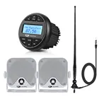 Морской Bluetooth стерео Лодка Радио FM AM MP3 плеер аудио Звуковая система + 4-дюймовый морской водонепроницаемый динамик для мотоцикла + антенна